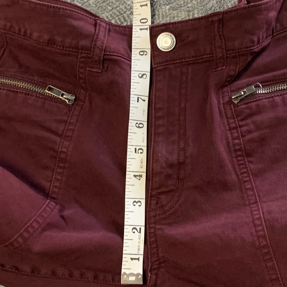 3/$30 American Eagle Outfitters Burgundy High Rise Jeggings Skinny Fit - Picture 8 of 14
